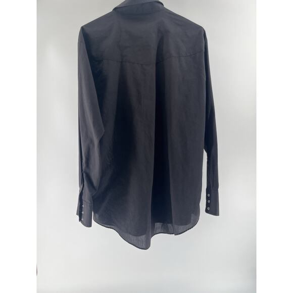 Plains Western Wear Men's Black Long Sleeve Pearl Snap Western Shirt L - Picture 5 of 5